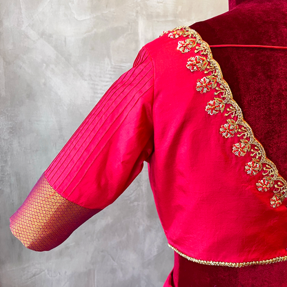 Scallops Zardosi & Threadwork Embroidered Blouse (excluding fabric cost)