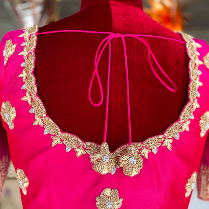 Glass Beaded Zardosi Embroidered Blouse (excluding fabric cost)