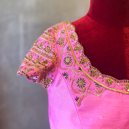 Glass Beaded Hand Embellished Zardosi Blouse (excluding fabric cost)