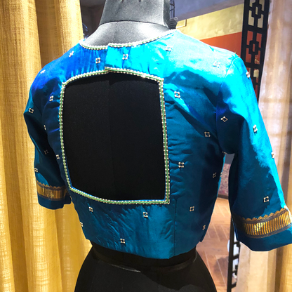 Simple High Neck Embroidered Blouse (excluding fabric cost)