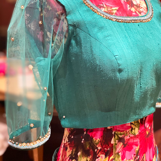 Simple Sequins & Glassbeads Embroidered Blouse (excluding fabric cost)