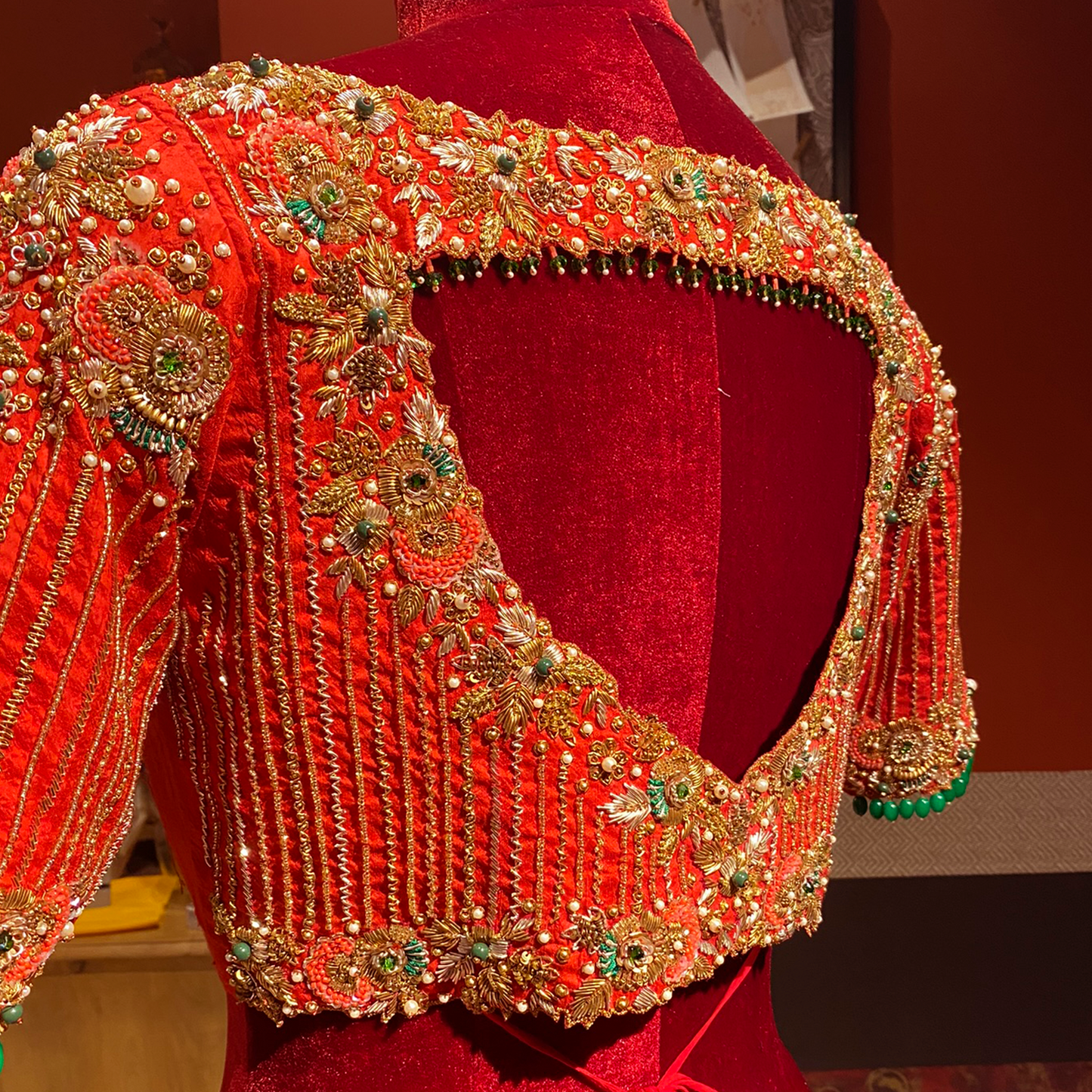 Intricate Zardosi - Beaded Bridal Blouse (excluding fabric cost)