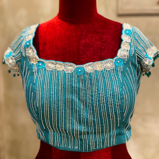 Glass Beaded Threadwork Blouse (excluding fabric cost)