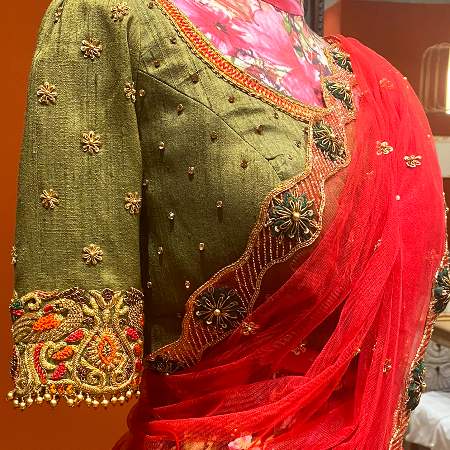 Hand Embellished Threadwork & Zardosi Blouse (excluding fabric cost)