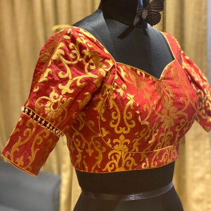 Pattern Stitched Brocade Blouse (excluding fabric cost)