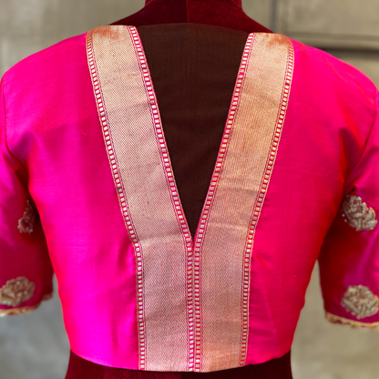 Zardosi Scallops & Motifs Hand Embroidered Blouse (excluding fabric cost)